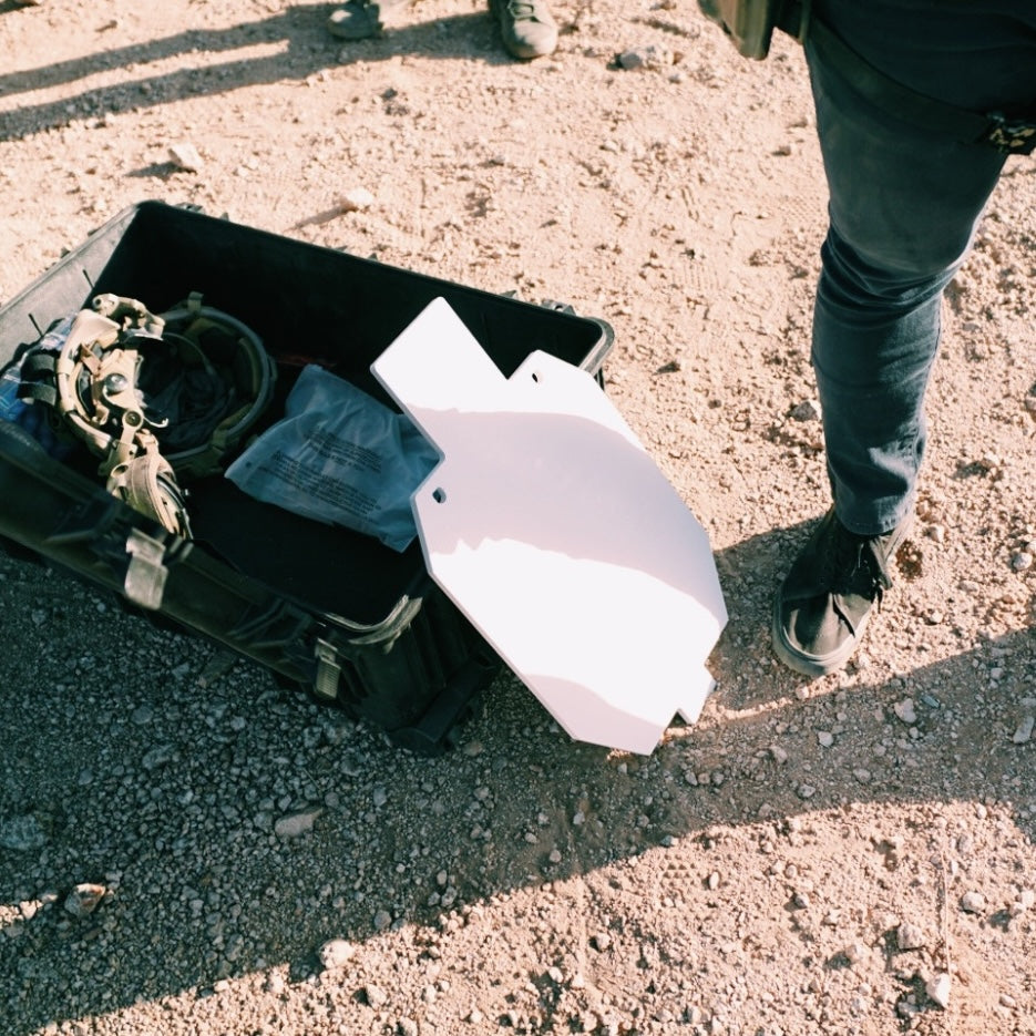 12"x20" Torso Silhouette 3/8" AR500 - White