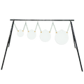 4-Piece Multi-Dimension Gong Set 3/8" AR500 - Pipe Stand - White